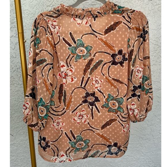 Joie Women's Delicate Blouse - Floral Print, Tie Neck, Size Small - Picture 2 of 11